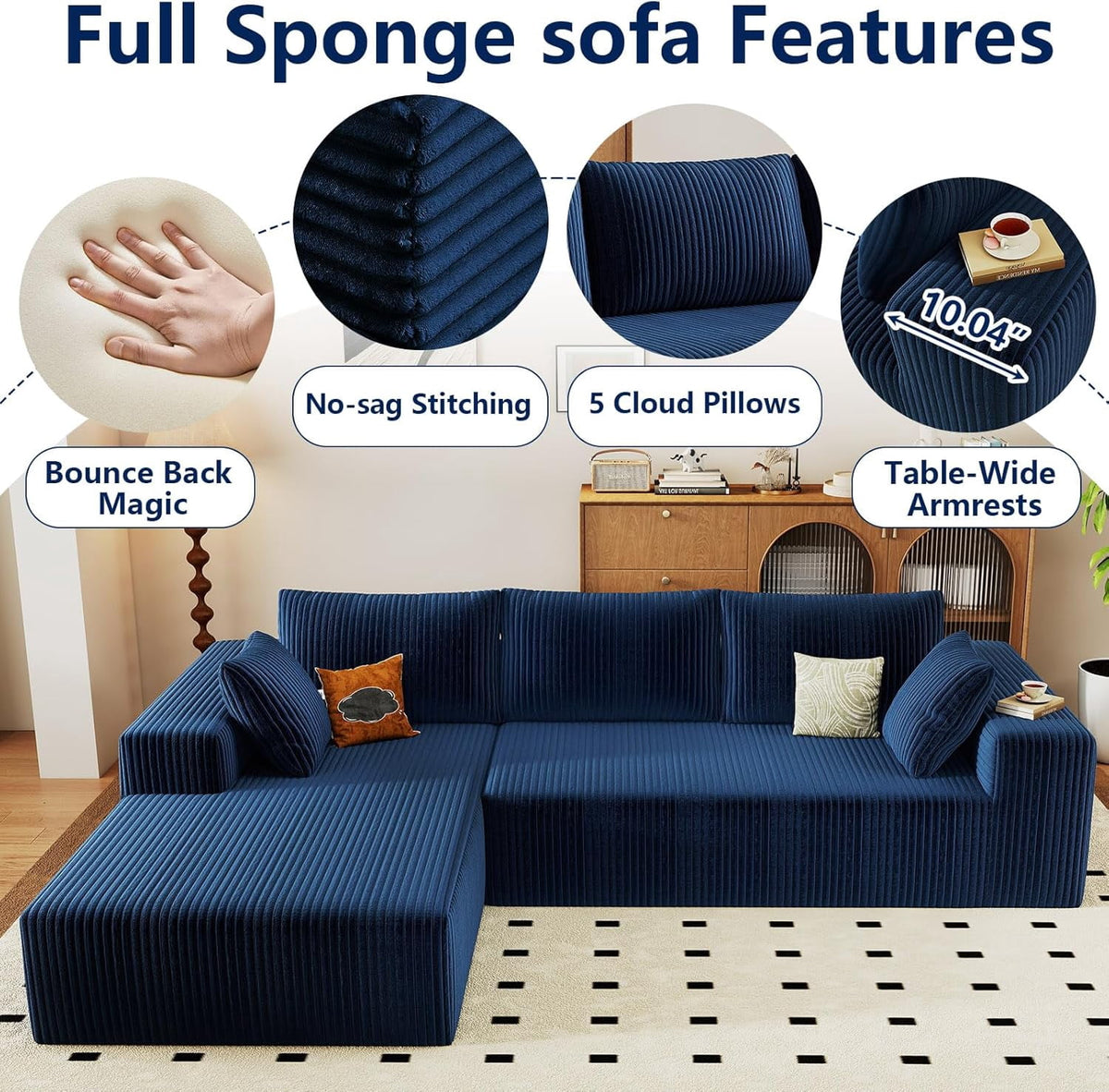 Blue Left-facing chaise W3315P374752-L-left-blue