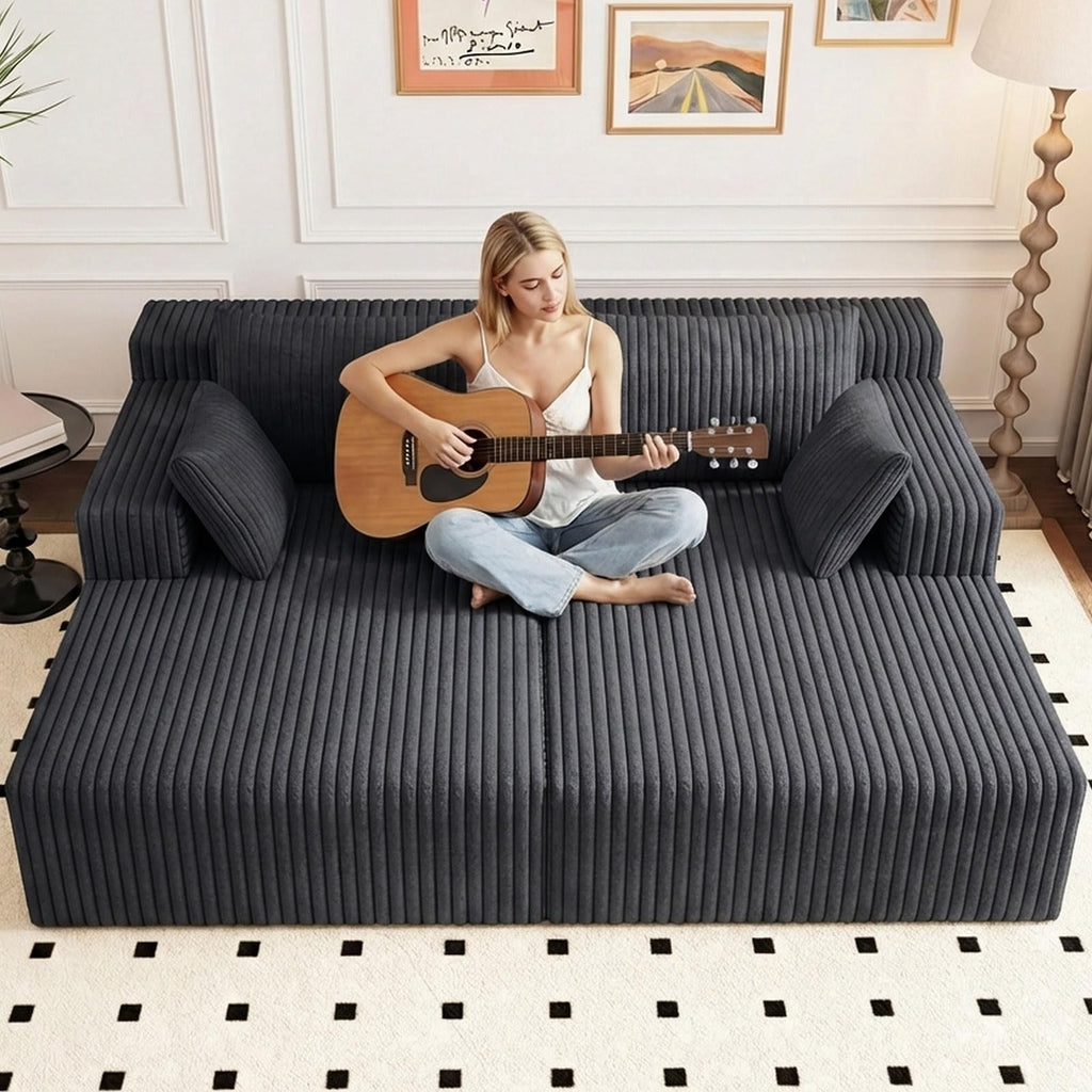 Dark Gray Modern, Minimalist, Cozy, Modular Living, Contemporary W5571P450565-dark gary