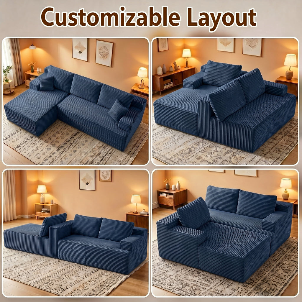 Blue Left Facing Chaise W5571P500139-