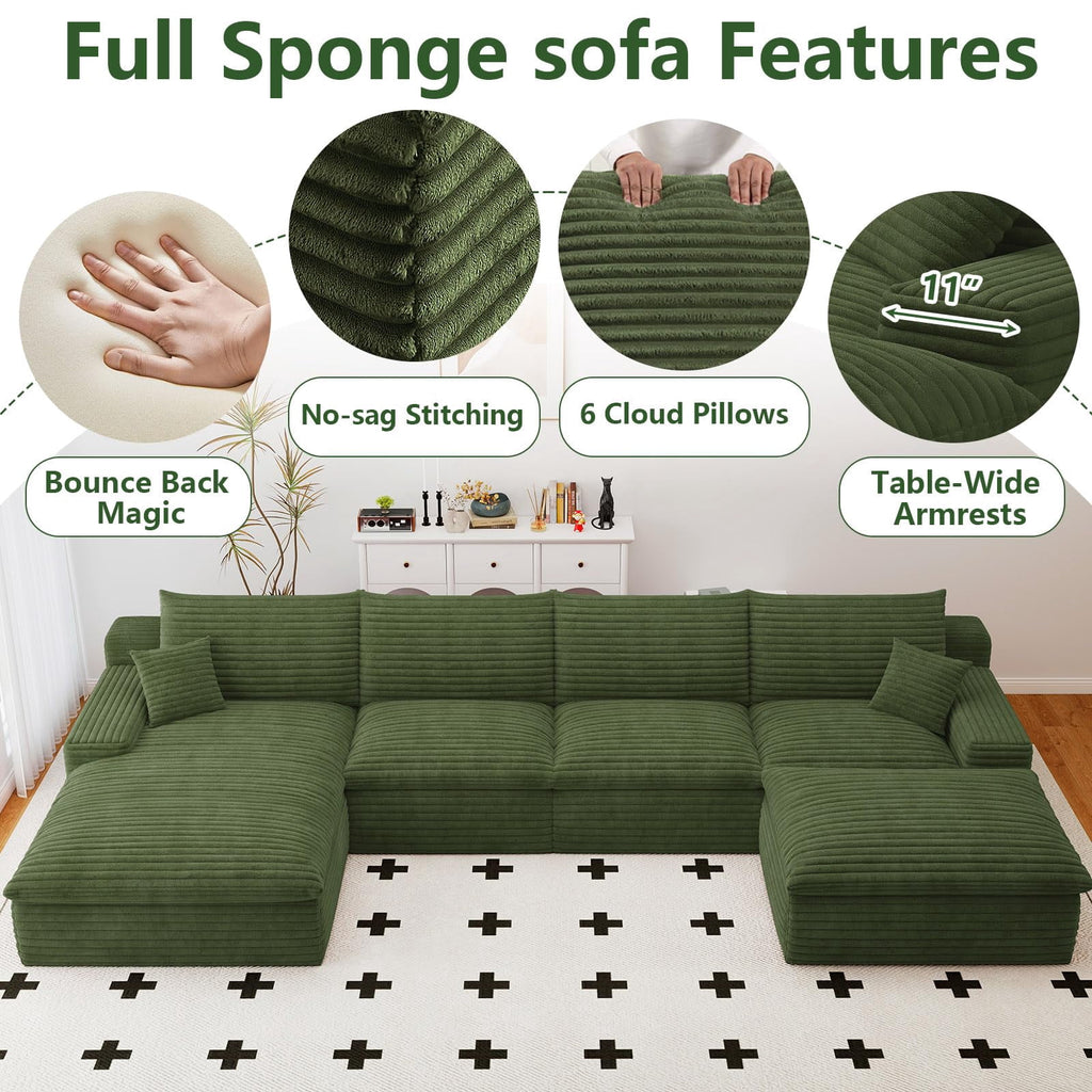 Green U-4 Left+Ottoman W2824S00135-Z
