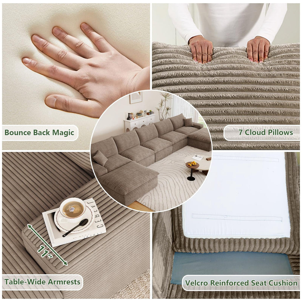 Camel U-5 Seater+2 Ottoman W2824DIY110-Z
