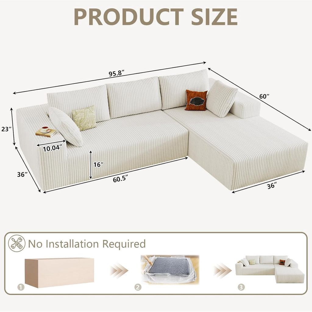 White Right-facing chaise W3315P374746-L-right-white