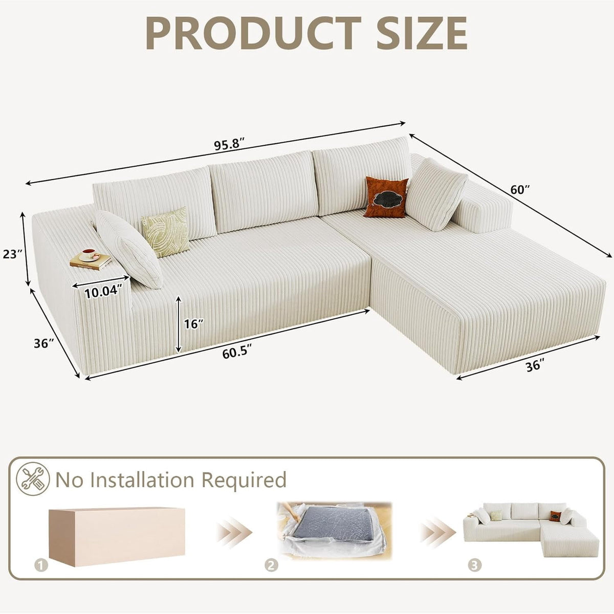 White Right-facing chaise W3315P374746-L-right-white