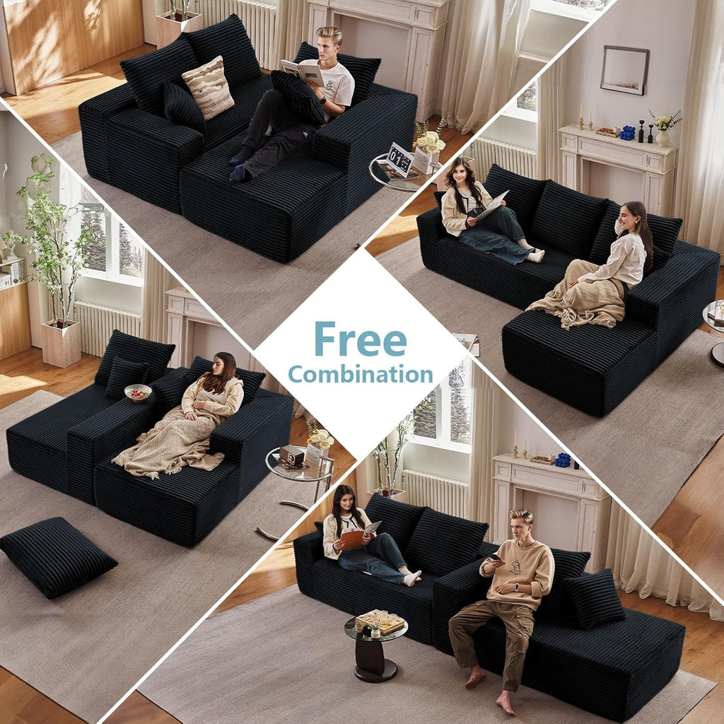 Black Right-facing chaise W3315P374684-L-right-black