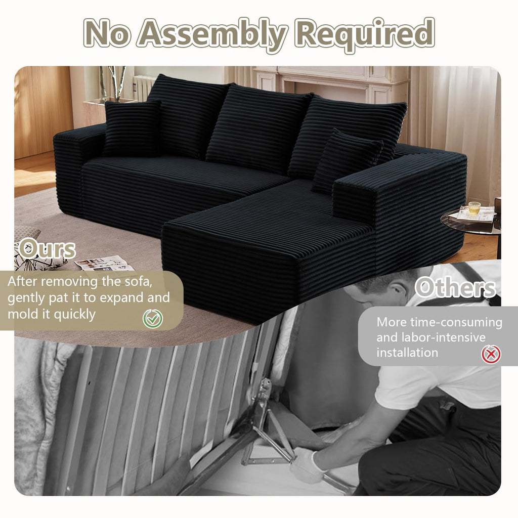 Black 107" Right Facing Chaise W2824S00025//////