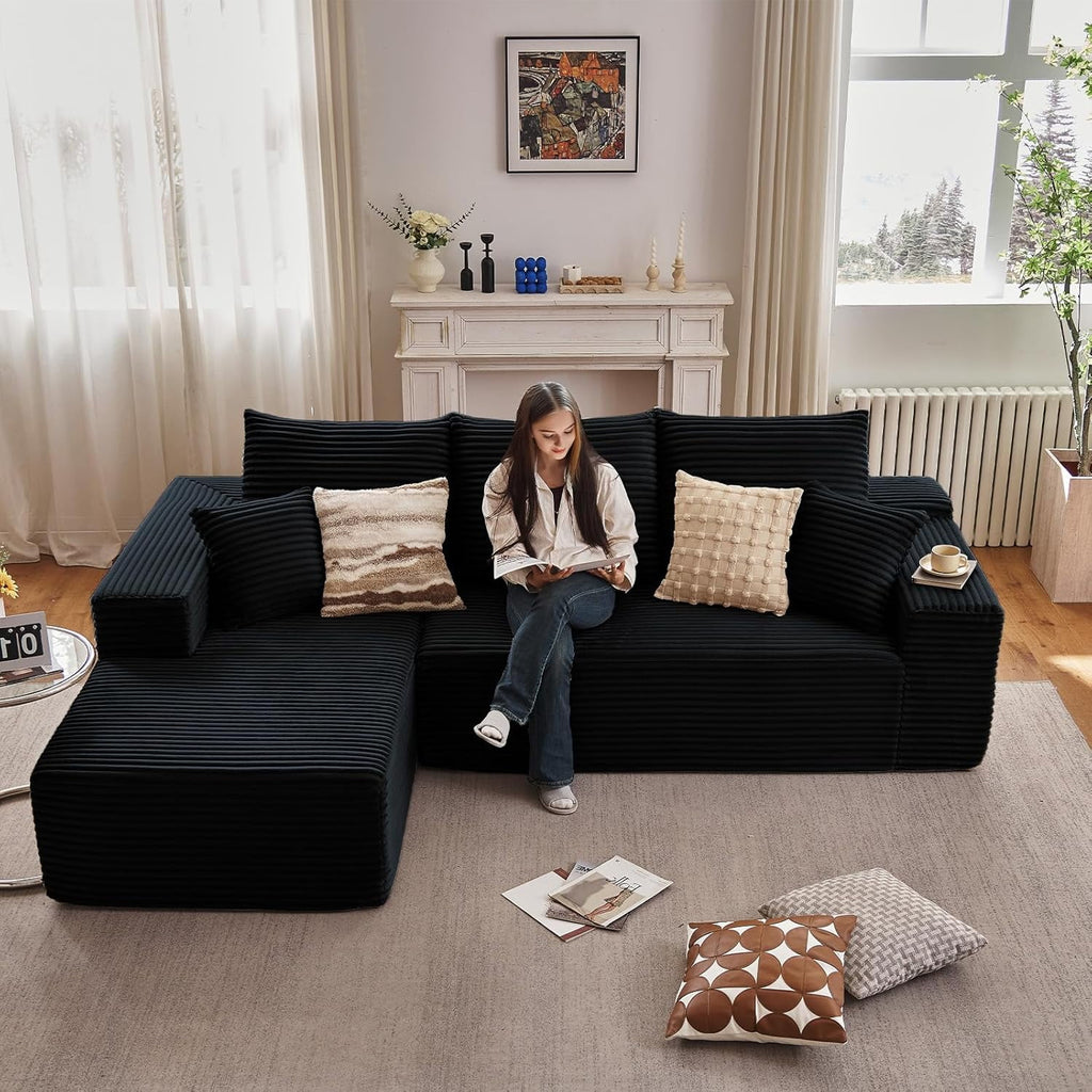 Black Left-facing chaise W3315P374744-L-left-black