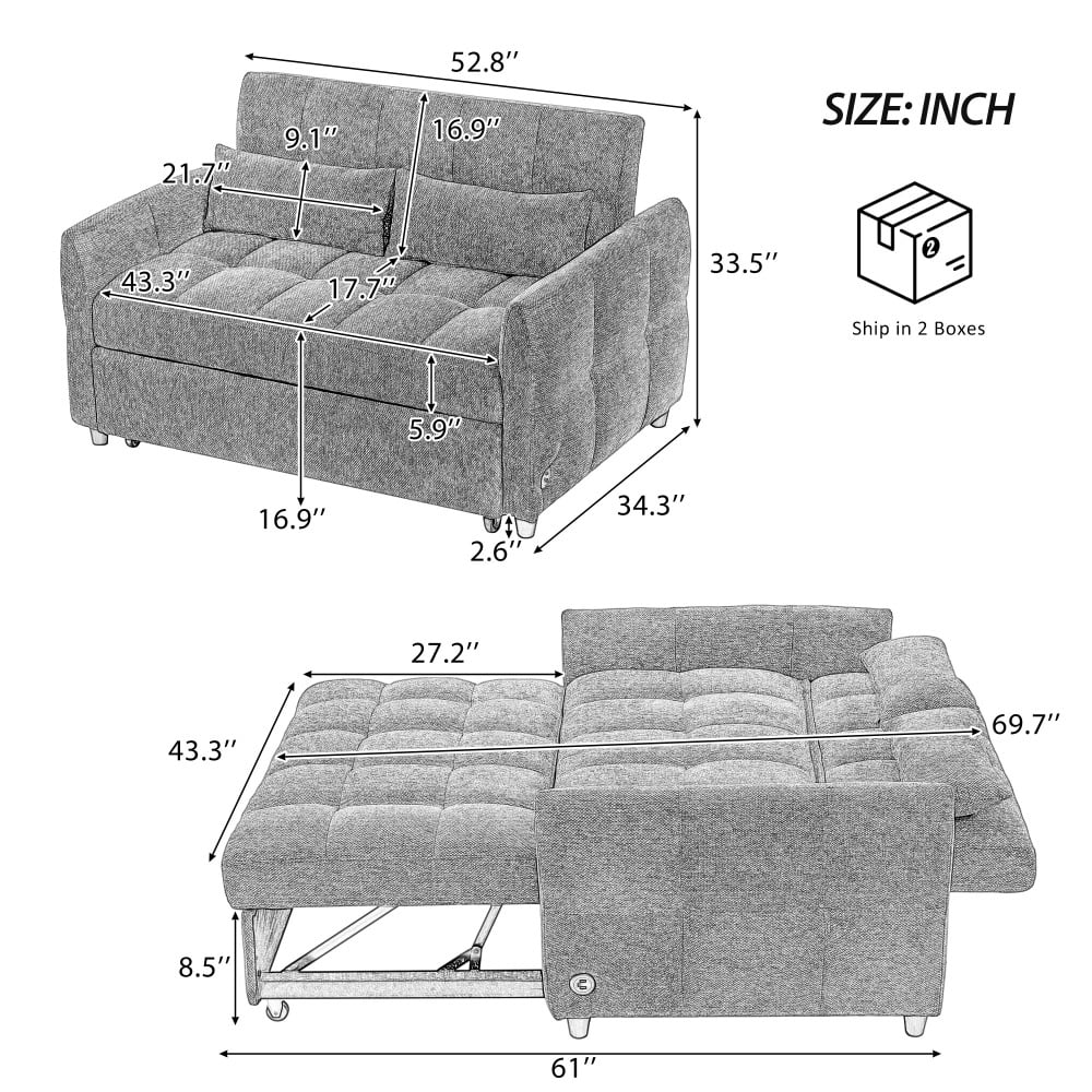 Beige + Chenille + Foam + 2 Seat N719S001710A