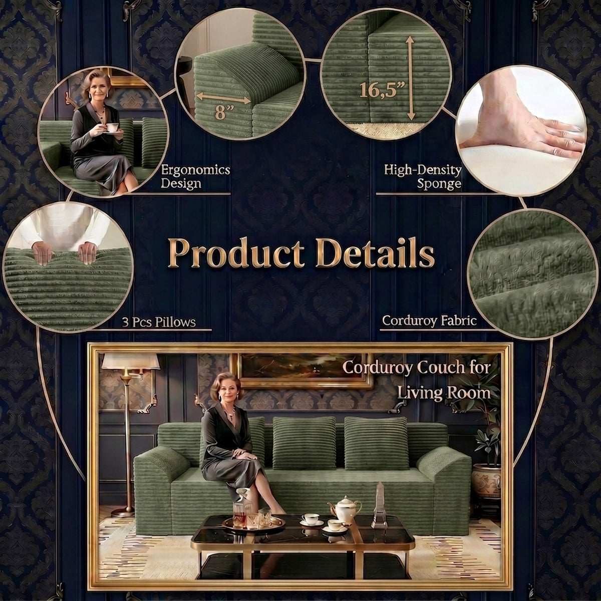 Green Diagonal Armrest W5571P440915-ZZ//