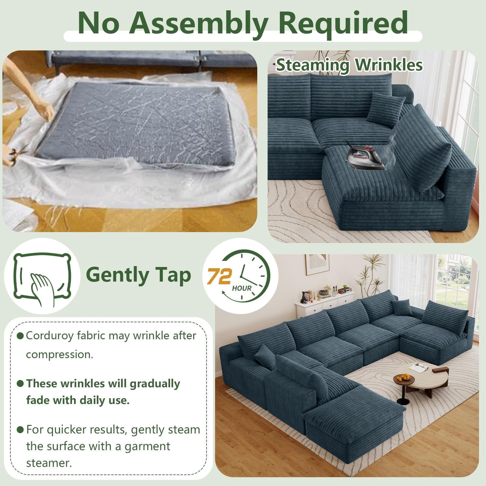 Blue U-6 Seater+Ottoman W2824DIY118-ZZ
