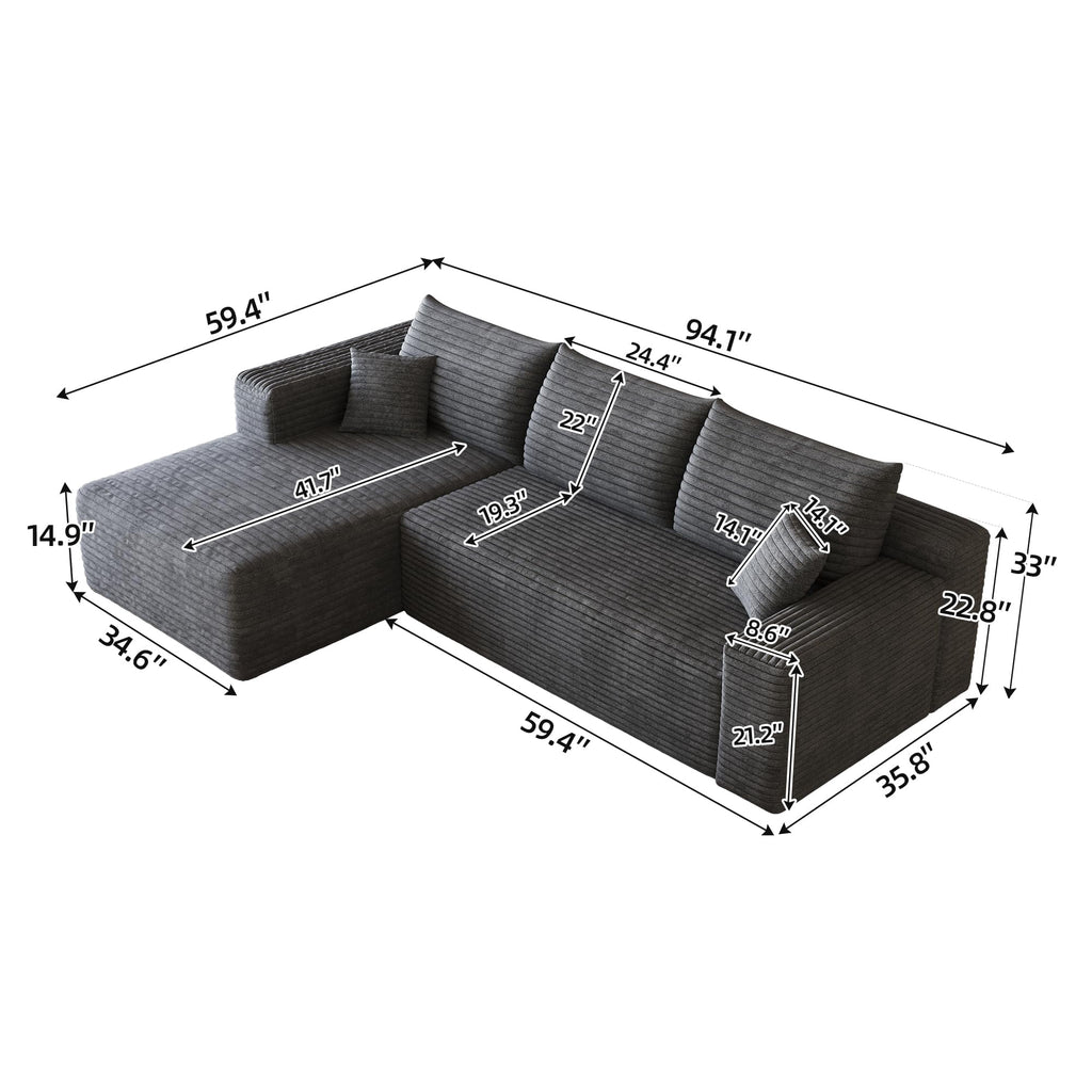 Darkgrey Left Facing Chaise W5571P500143-