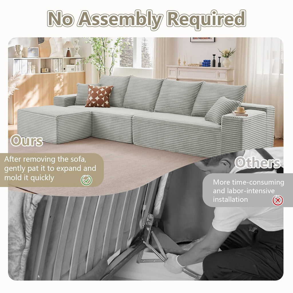 Gray 140" L Shaped W2824DIY17//