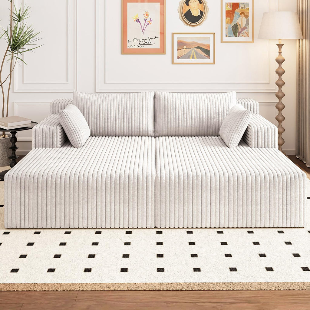 White Modern, Minimalist, Cozy, Modular Living, Contemporary W5571P450561-white