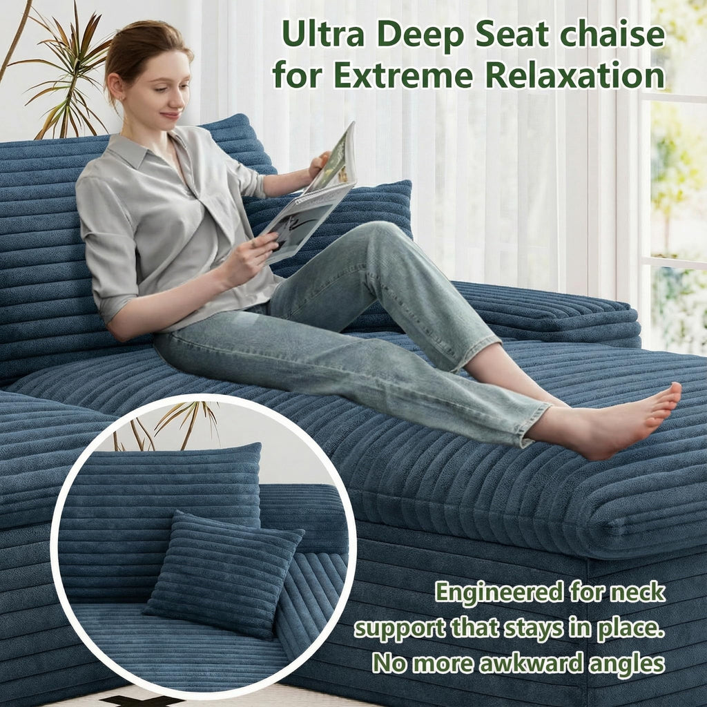 Blue U-4 Right+Ottoman W2824DIY104-ZZ
