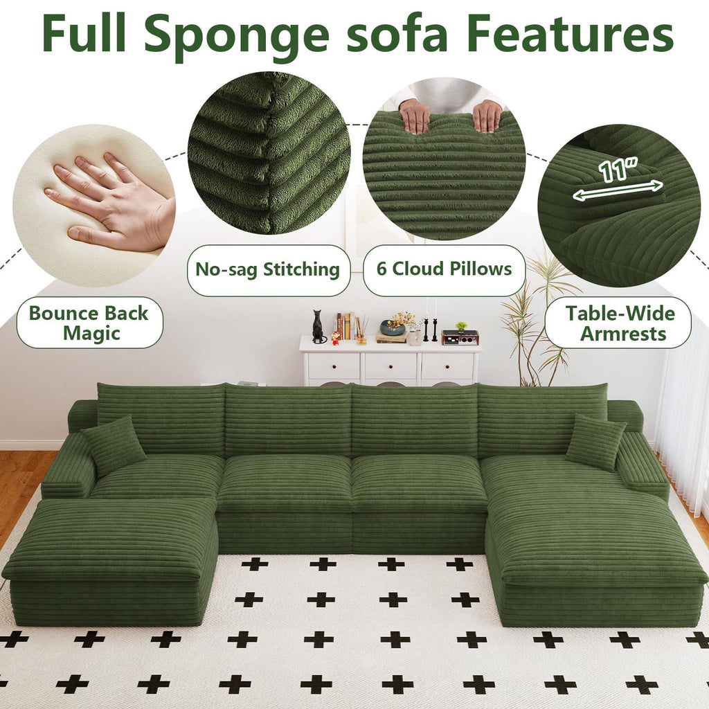 Green U-4 Right+Ottoman W2824S00136-Z