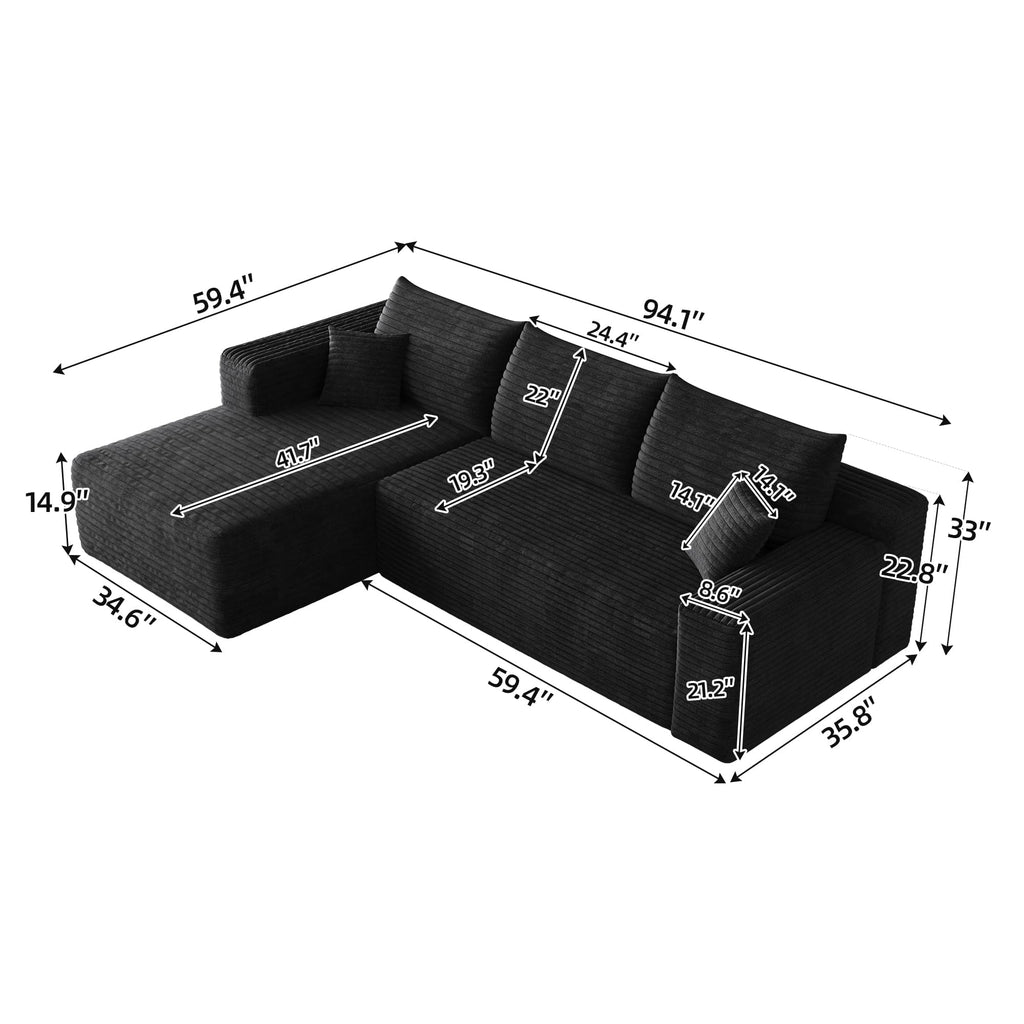 Black Left Facing Chaise W5571P500137-