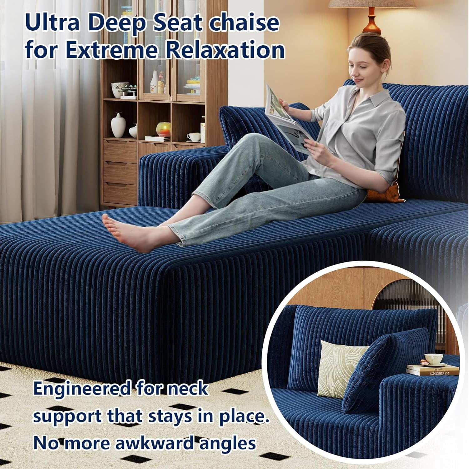 Blue Left-facing chaise W3315P374752-L-left-blue
