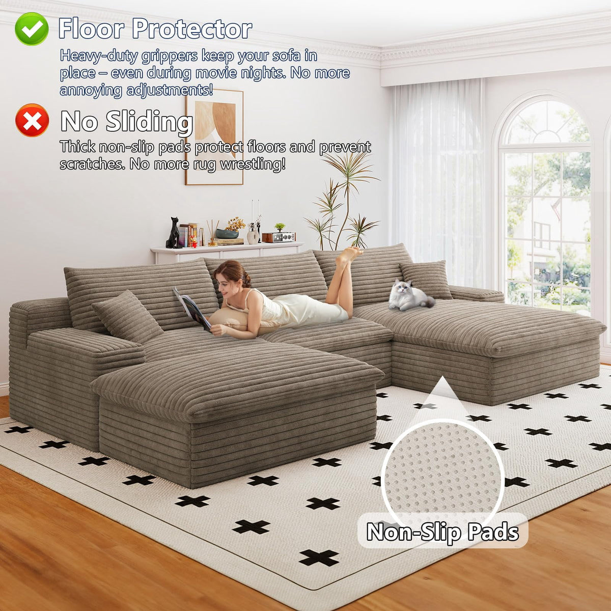 Camel U-3 Right+Ottoman W2824S00140-Z