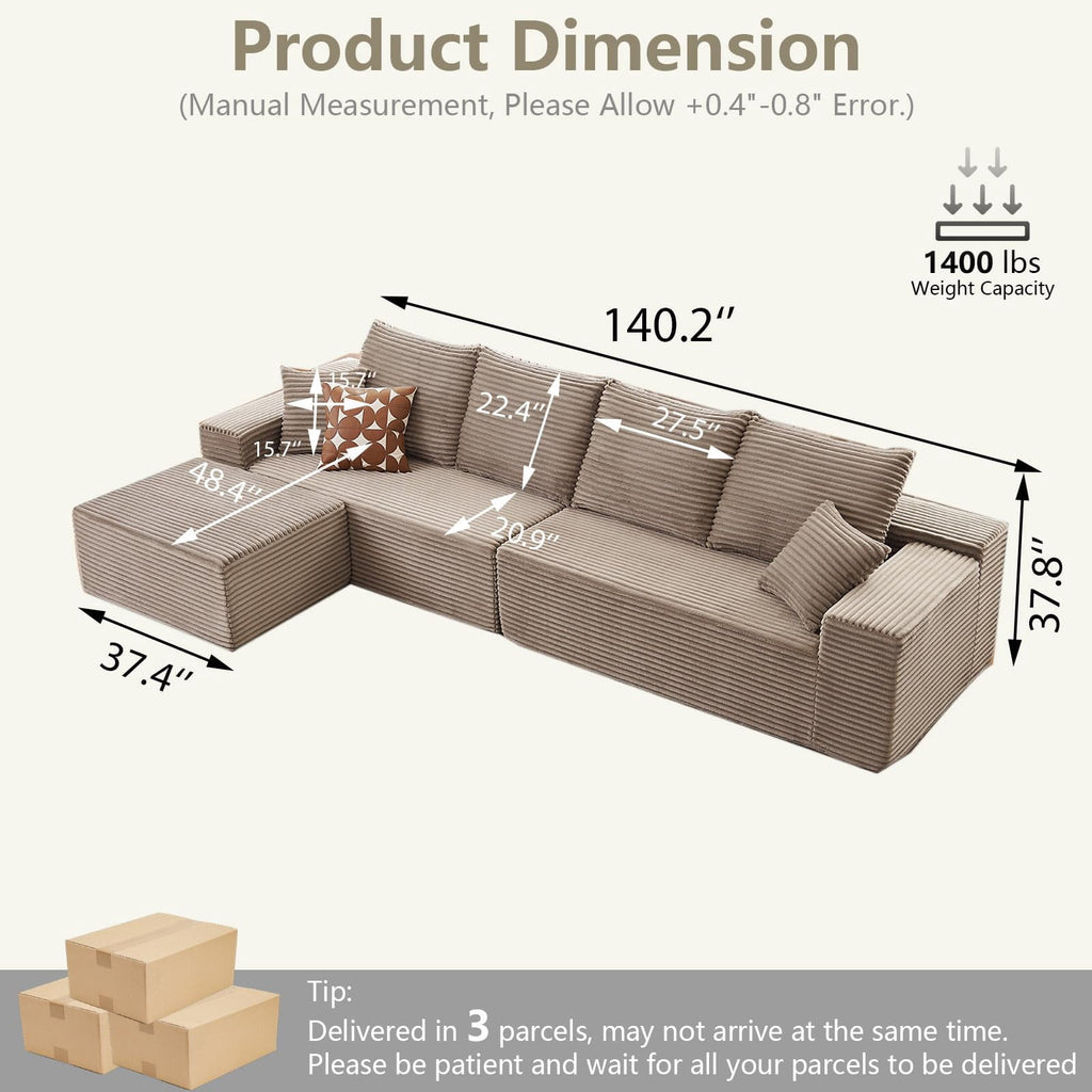 Camel 140" L Shaped W2824DIY06//
