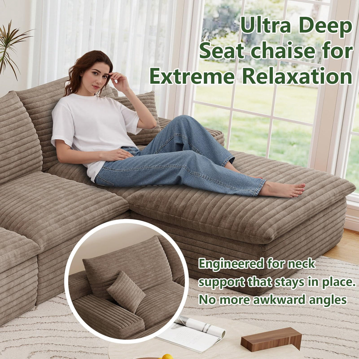Camel U-5 Seater+2 Ottoman W2824DIY110-Z