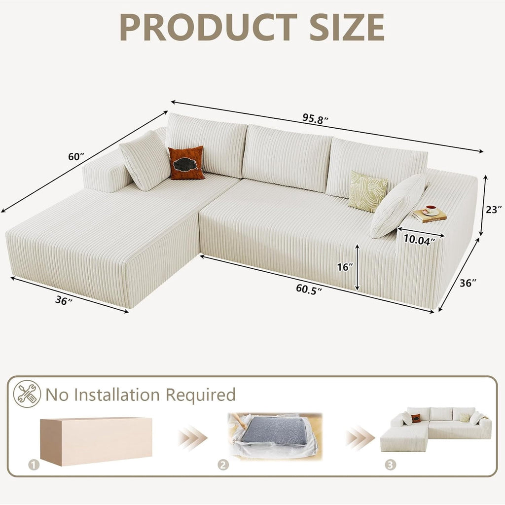 White Left-facing chaise W3315P374748-L-left-white